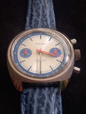 Vintage Perona Chronograph Wristwatch. Cal. Valjoux 7733 Stainless Steel. 35mm