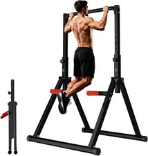 DOBESTS Foldable Power Tower Dip Station Pull Up Bar Free Stand Fitness