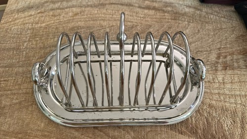 French silver metal toast - toast, rack