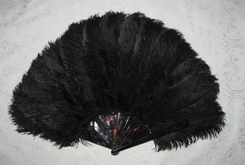 Antique victorian fan black - antique,
