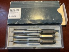 Vintage Parker 25 Fountain, Ballpoint Pen & Pencil Set with Osprey leather case
