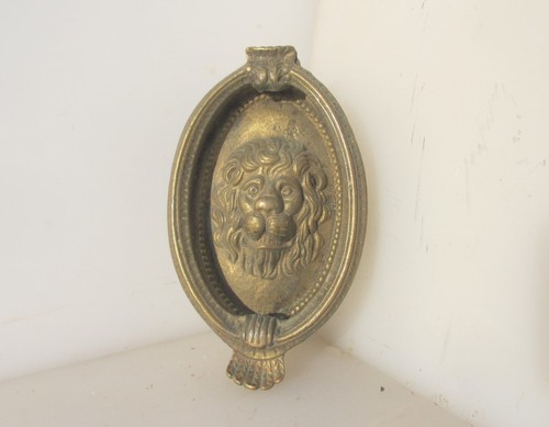 Antique brass lion head - lion,
