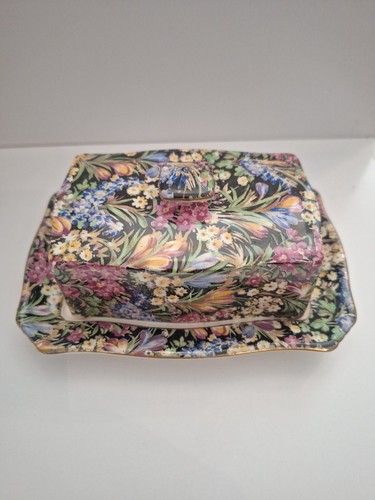 Royal winton chintz butterdish - royal,