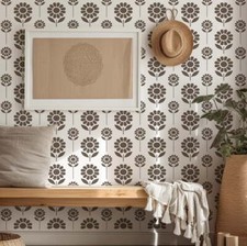 Sunny Flower Wall Stencil -