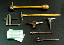 Vintage/Antique Jewellery Watchmaker Tools Anvil Clamp Hammer Tap & Dies Clamps