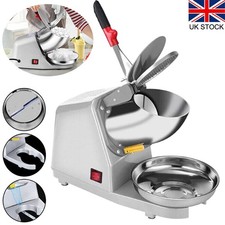 380W Electric Ice Crusher Ice Shaver Machine Stainless Steel Snow Cone Make UK