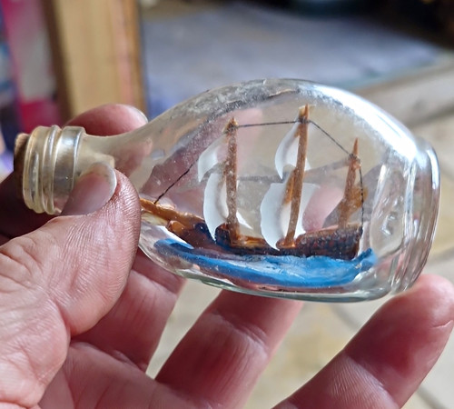 Vintage miniature ship - miniature, a