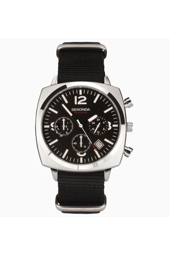Sekonda gents black canvas - sekonda,