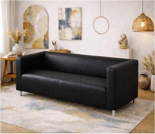 The beige klippan loveseat - the,