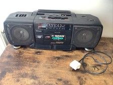 SHARP WQ-T238(BK) Portable Vintage Double Cassette TwinCam Boombox Black Working