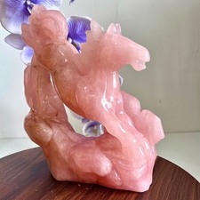 5.51lb Natural powder crystal hand carved horse rare collectibles