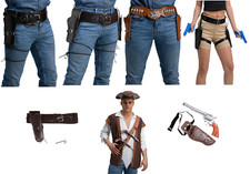 Cowboy Gun & Holster Set Wild West Rodeo Fancy Dress Accessory Mens Ladies