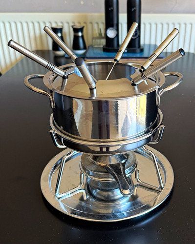 Stainless steel fondue set - steel,