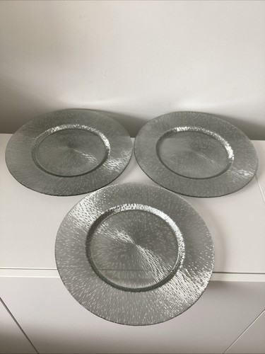 Silver glass charger plates - charger,