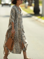 snakeskin print kaftan robe /