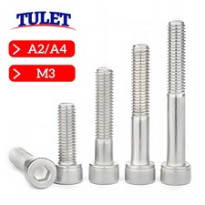 M3 DIN 912 cap screws hexagonal socket cylinder head stainless steel A2 A4 VA M3x