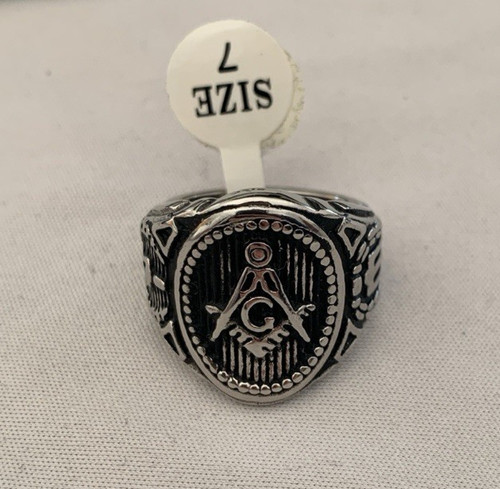 Masonic ring square - compass, g