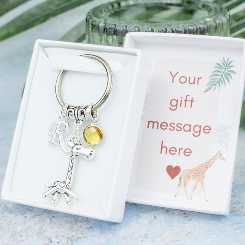 Giraffe keyring personalised - keyring,,