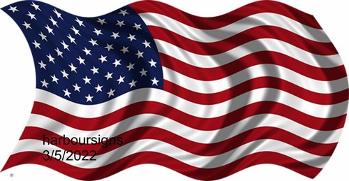 American flag decal hires - american, rv