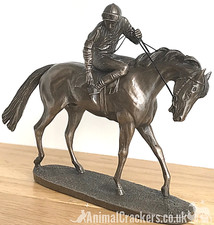 On Parade Racehorse & Jockey figurine by David Geenty quality cold cast bronze