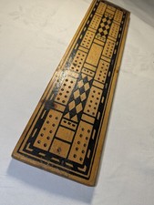 Vintage Wooden Cribbage Board Nice Long Solid Board Vintage Game
