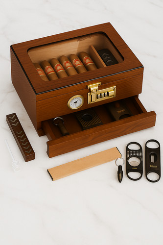 Luxury wooden cigar humidor - cigar,