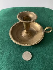 Candlestick Holder Single Brass Thumb Rest Vintage Retro Panto Prop 3 Inch Tall