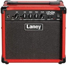 LX15B BASS AMP 15W PORTABLE PRACTICE GUITAR AMPLIFIER WITH EQ AUX HEADPHONE RED