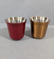 Set Of (2) 5.5 Designers Nespresso Collection  Espresso Cups, Red/Brown