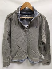 Fat Face Jumper Mens Large Grey 1/4 Zip Pullover Sweatshirt