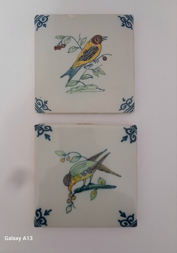 Pair vintage antique delft - vintage,