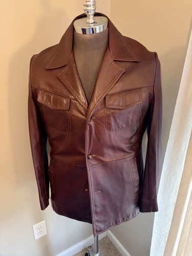 Mens vintage burgundy leather - burgundy,