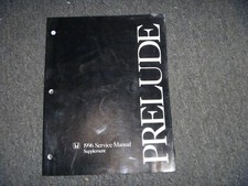 1996 Honda Prelude Shop Service Repair Manual Supplement S Si VTEC xz