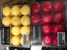 BNIB IKEA 24 Pack FENOMEN Unscented Floating Candle Yellow Red Unused SealedBox