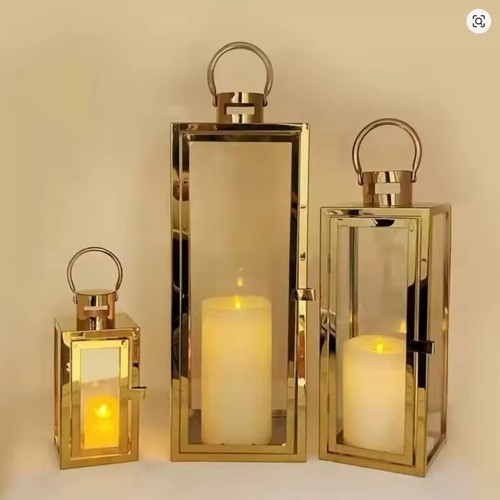 Stainless steel candle holder - steel,