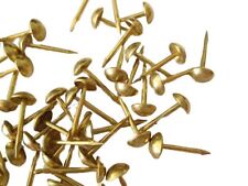 100 small 6mm UPHOLSTERY NAILS FURNITURE STUDS brass wood fabric pins tacks