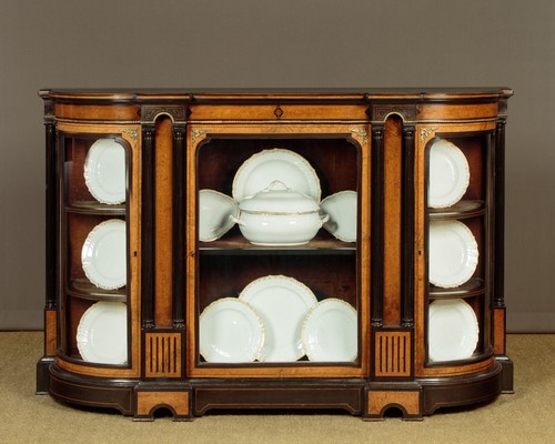 Antique ebonized credenza - antique,
