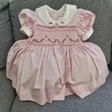 Vanila Hand Smocked Vintage Floral Dress for Girls 4 Seasons Style-C