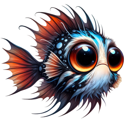 Orange black reef fish - orange, vinyl
