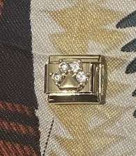 New Dog Paw White CZ Gold