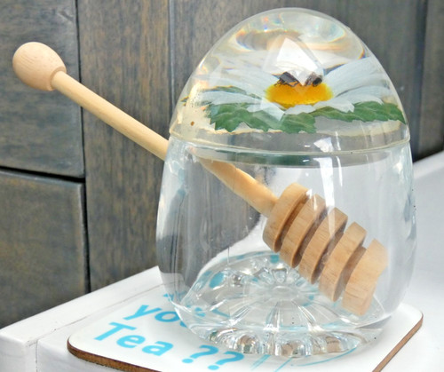 Clear honey pot - clear, lid