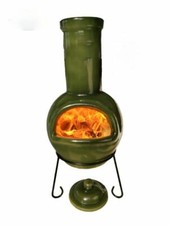 Sempra large Chimalin chimenea glazed green Garden Outdoor Summer Spring Heater