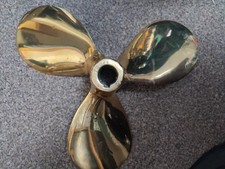 Maritime Boat Propeller Vintage Theee-Bladed Brass Blade Length 7 Inches Length