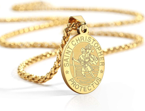 Gold saint christopher - saint,