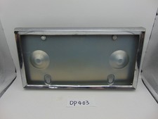 Vintage License Plate Frame Chrome With Mounting Block Rat Hot Rod Pitting 1