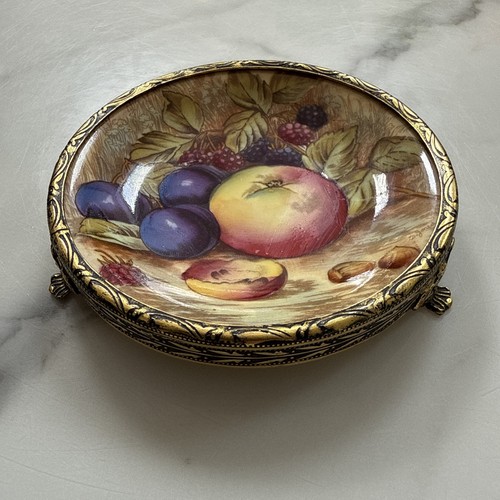 Aynsley fruit painted gold - fruit,