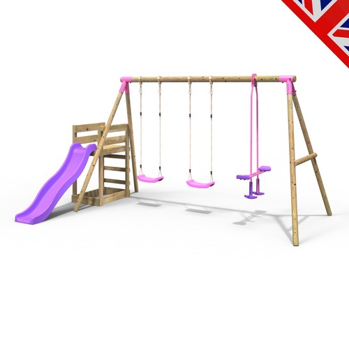 Rebo wooden swing - wooden, set