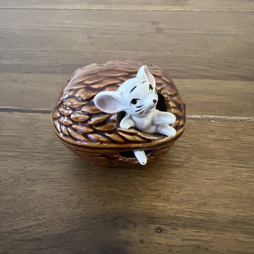 Ceramic mouse walnut - ceramic, a