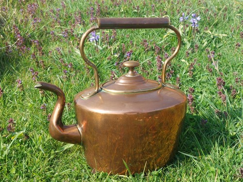 Copper brass kettle - copper, &