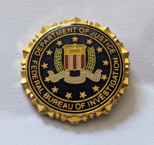 Fbi department justice pin - of,